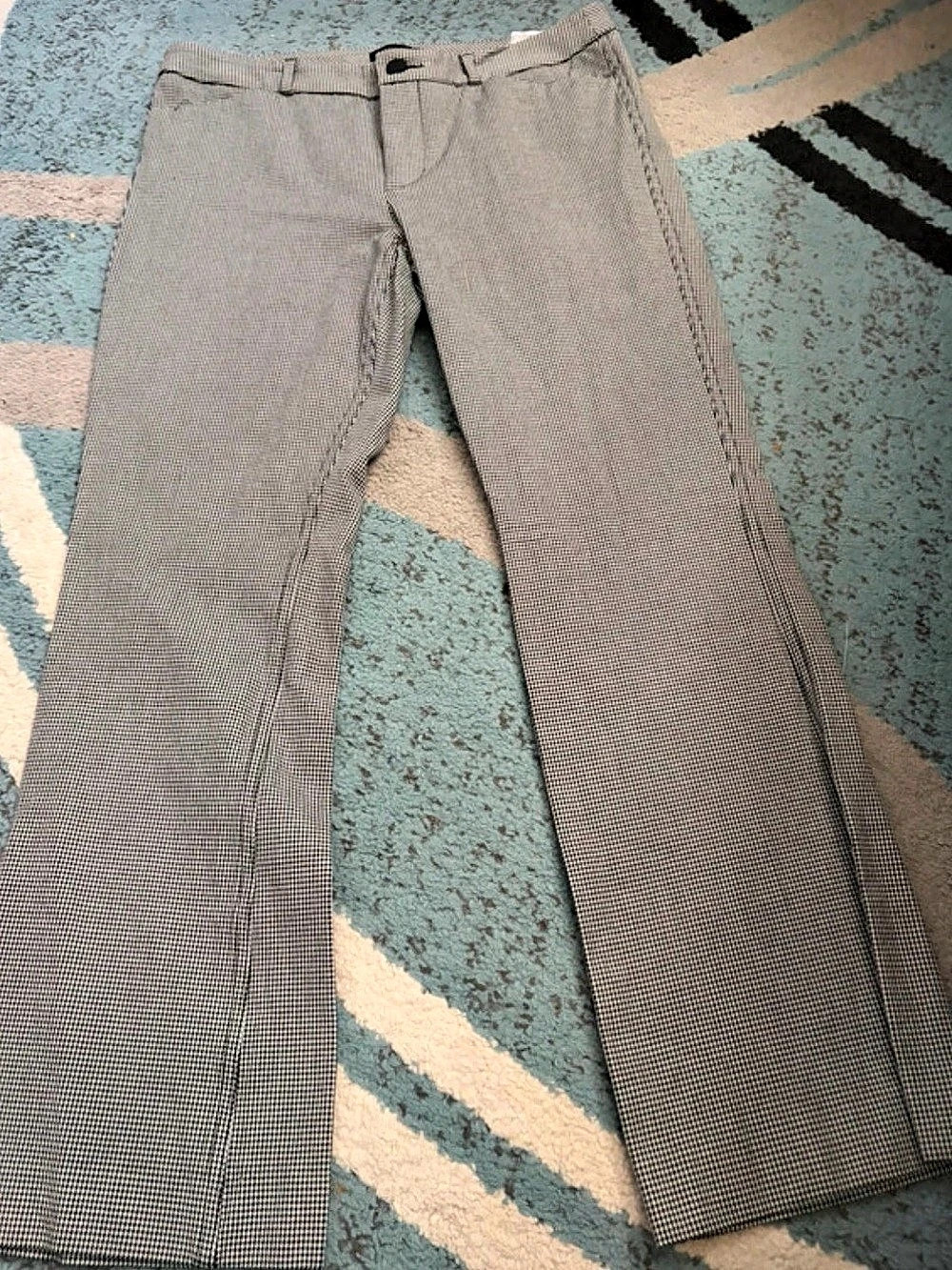 Banana Republic Sloan Houndstooth Straight Leg Pants Black & White Size 10